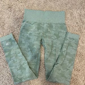Gymshark green camo seamless leggings